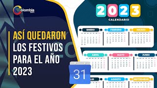 Calendario de días festivos 2023 en Colombia [upl. by Glarum486]