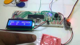 RFID Based Secure Voting System Using PIC Microcontroller PIC16F877A [upl. by Ardra29]