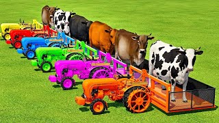 TRANSPORTING COWS WITH PORSCHE MINI TRACTORS amp TAM TRUCKS  Farming Simulator 22 [upl. by Atires]