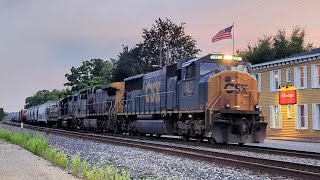 Nice MAC leader on Northbound CSX mixed manifest on track one crossing Sharon Avenue [upl. by Leacock]