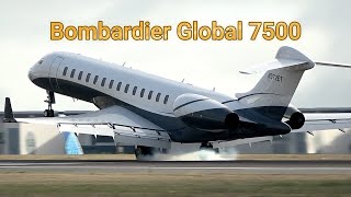 Beautiful Bombardier Global 7500 at Lisbon Airport [upl. by Ramgad43]