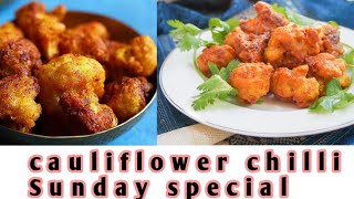 Sunday special cauliflower chilli with coriander chadney [upl. by Halak]