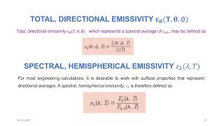 Lecture 12 Radiation Emissivity of a real surface [upl. by Orvie]