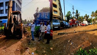 2 Electric Poles Knocked Down By JCB At Tempo Stand Mapusa [upl. by Kreda]