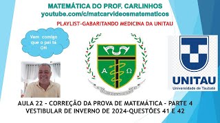 MEDICINA UNITAUVESTIVULAR DE VERÃO 2024AULA 22 [upl. by Richella528]