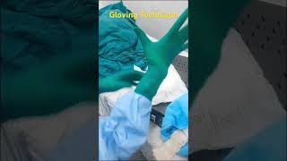 Sterile gloving technique gloving  How to wear surgical glove  staffnurse  gloving  nursing [upl. by Lapotin]