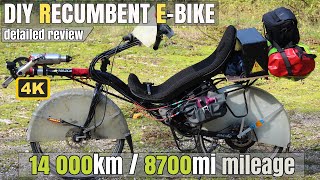 DIY RECUMBENT EBIKE  14 000km8700mi mileage detailed review [upl. by Erikson]