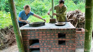 Build a fuelefficient double wood stove  Coooking my daily life [upl. by Adivad]