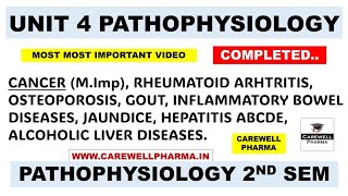 Unit 4 Pathophysiology complete  Cancer  Rheumatoid arthritis  Hepatitis  Gout  Carewell [upl. by Reviere]