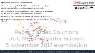 Solution of UGC NET Paper 3  November 2017 Computer Science amp Applications Question 1 to 35 [upl. by Zetnahs425]