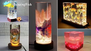 5 MOST Amazing Epoxy Resin LAMPS  Flower in Resin  RESIN ART [upl. by Idelle]