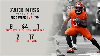 Zack Moss Week 1 Replay Every Run Target and Catch vs New England Patriots [upl. by Airdnaed]