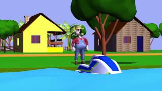 JUCA PAÇOCA o JETSKI e o TOURO JORJÃO ANIMAÇÃO 3D desenho animado [upl. by Dmitri]