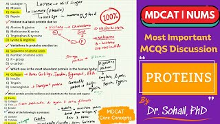 MDCAT  NUMS  Most Important MCQS on Proteins [upl. by Yeta437]