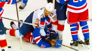 Vincent Trocheck Matt Tkachuk Fight After Goal  Rangers vs Panthers Game 2 Highlights  2024 NHL [upl. by Gardas]