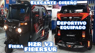 TORITO BAJAJ 2024 EN FIBRA FIBERSUR H2R V2 DEPORTIVO Y TUNEADO Y EQUIPADO COLOR NEGRO [upl. by Eitsym846]