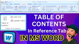 How to Use TABLE OF CONTENTS IN REFERENCE TAB IN MS WORDAre References included in table of content [upl. by Brockie]