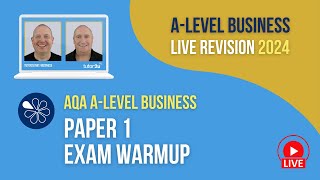 AQA Paper 1 Exam Warmup  ALevel Business Revision for 2024 [upl. by Nylsirk]