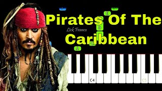 Pirates Of The Caribbean Easy Piano Tutorial [upl. by Nirrok574]