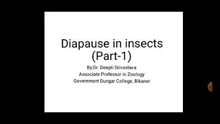 Diapause in insectsPart1 [upl. by Child]