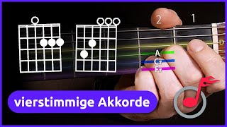 VIERSTIMMIGE AKKORDE Gitarre lernen mit music2me [upl. by Nakasuji488]