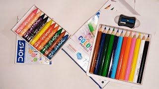 Unicarn colouring art box and paint box stationery set unboxing and review in hindi [upl. by Justinian]