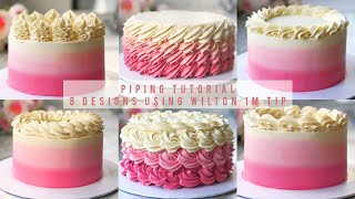 Piping Tutorial Learn How to Pipe 8 Designs using Wilton 1M Tip  Homemade Cakes  Mintea Cakes [upl. by Anitsirhc]