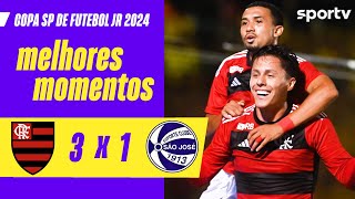 FLAMENGO 3 X 1 SÃO JOSÉ  MELHORES MOMENTOS  COPA SÃO PAULO DE FUTEBOL JR 2024  sportv [upl. by Burtis]