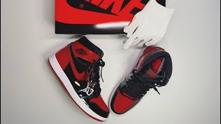 Air Jordan 1 Retro High OG quotPatent Bredquot  Unboxing details [upl. by Anade]