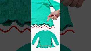 Best method to fix a stretched elastic band sweater easily Miarti 🧵✂️ [upl. by Karlotte]