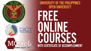 FREE ONLINE COURSES FROM UNIVERSITY OF THE PHILIPPINES  DICT WEBINAR SERIES [upl. by Yoho]