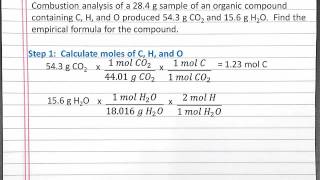 CHEMISTRY 101 Finding Empirical Formula Using Combustion Analysis for a Compound with C H O [upl. by Marla487]