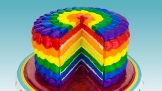 Rainbow Cake How to Make a Rainbow Cake by Cookies Cupcakes and Cardio [upl. by Kirk886]