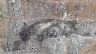 Blasting works at a quarry of Roehrig Granit [upl. by Noitsirhc]