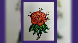 Rhododendron flower drawing easy flower drawing for kids how to draw bunch of flowers asy flowers [upl. by Nyleda]