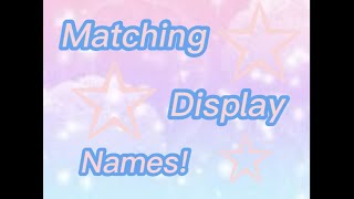 Matching Roblox display names for couples and friends✩ [upl. by Aubree]