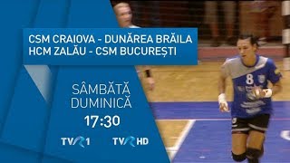 Handbal feminin SCM Craiova  Dunărea Brăila şi HCM Zalău  CSM Bucureşti la TVR1 [upl. by Sev859]