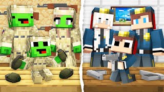 Mikey Family MILITARY vs JJ Family POLICE Challenge in Minecraft Maizen [upl. by Carver]