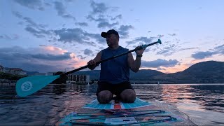 Sunset Paddle Boarding on Lake Okanagan  Penticton BC Adventure [upl. by Nylkcaj]