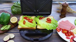 How to Use Sandwich Maker to Make Sandwiches Waffles and Steak [upl. by Zenitram]