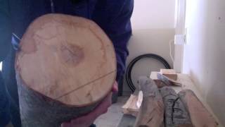 By Hand  Using wedges to turn a log to lumber [upl. by Linis494]