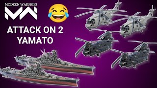 Unbelievable 2 Yamato Battleships Take on 4 Helicopter Modern Warships [upl. by Akitan]