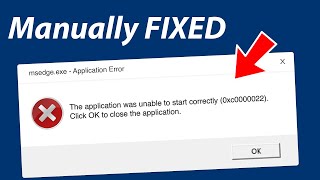 MSedgeexe Application Error Message Step by Step Tutorial [upl. by Eyk]