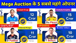 IPL 2022  5 Openers Who Will Have the Highest Bidding in Mega Auction [upl. by Peppel]