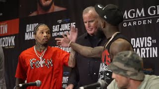 Gervonta Davis SMACKS Frank Martin hand • BRAWL NEARLY BREAKS OUT at the FACE OFF [upl. by Kendre403]