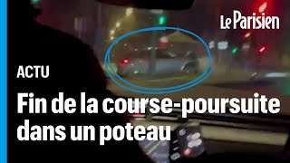 Poursuivis par la police les cambrioleurs de Nikos Aliagas terminent dans un poteau [upl. by Ahseim831]