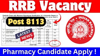 RRB Vacancy 8113 Post 2024  Railway new vacancy notification 2024  Railway NTPC vacancy 2024 [upl. by Boycie917]