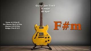 15 min Pop Guitar Backing Track  A major 85bpm [upl. by Ahslek]