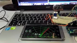 Arduino Radar in action in both mobile and computer interface [upl. by Halimeda479]