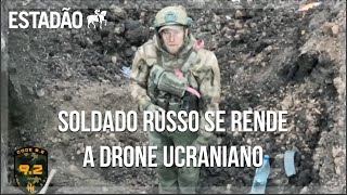 Soldado russo se rende a drone ucraniano e deixa tropas russas guiado por equipamento [upl. by Novihc]